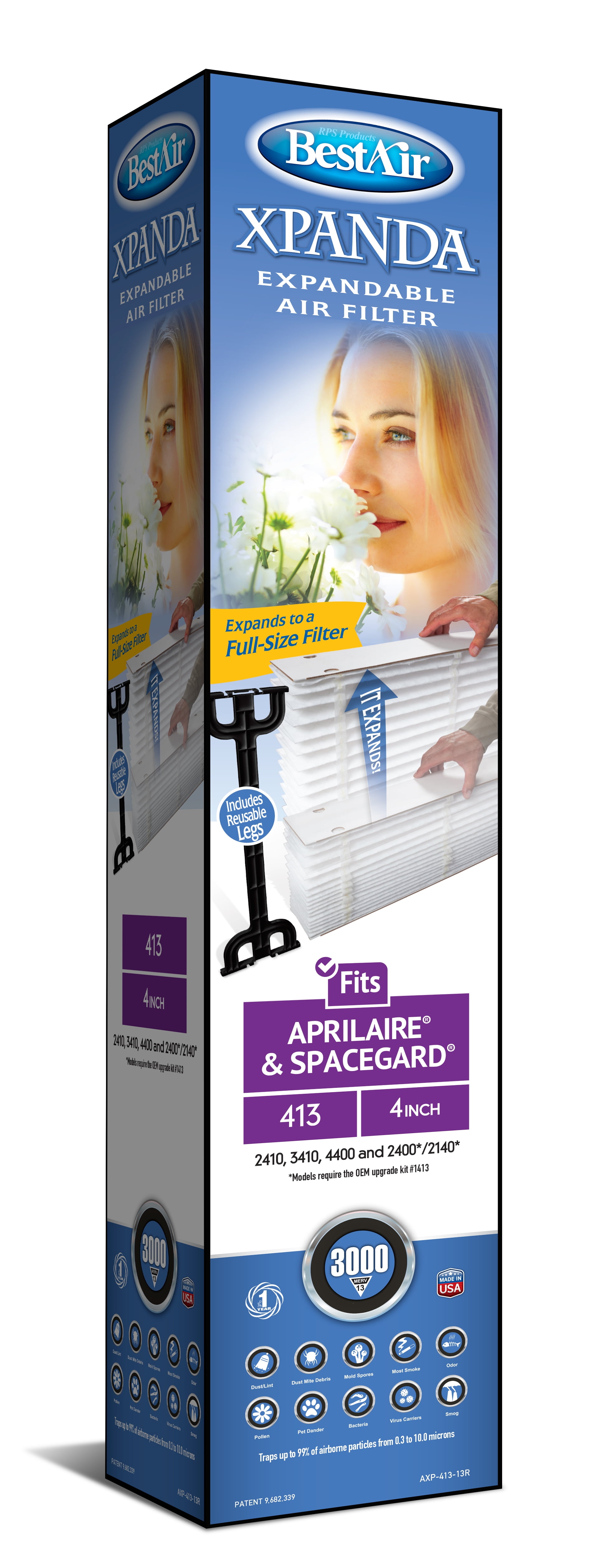 BestAir AXP-413-13R Home Clean, Aprilaire/SpaceGard MERV 13