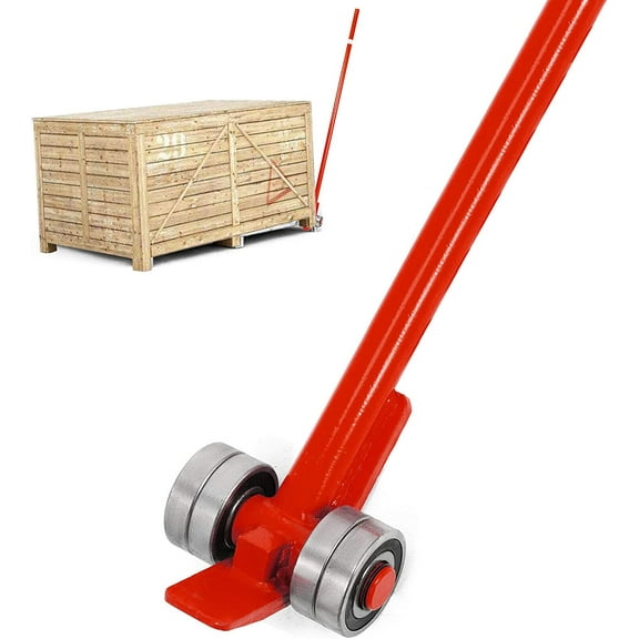 BestEquip 3T Prylever Bar 6600 Lbs Capacity Steel Pry Lever Bar Heavy Duty with Wheels Prylever with 5FT Length Handle