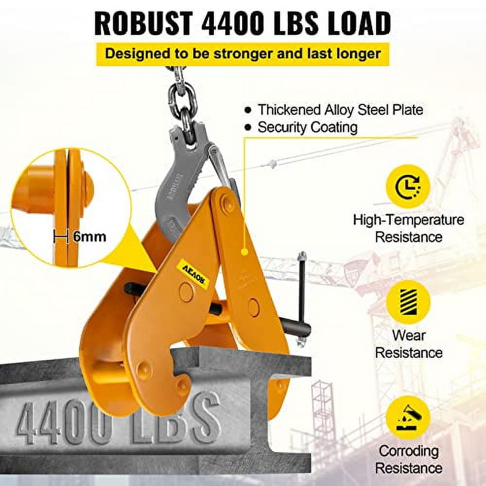 BestEquip Beam Clamp 4400lbs/2ton Capacity I Beam Lifting Clamp 3inch ...