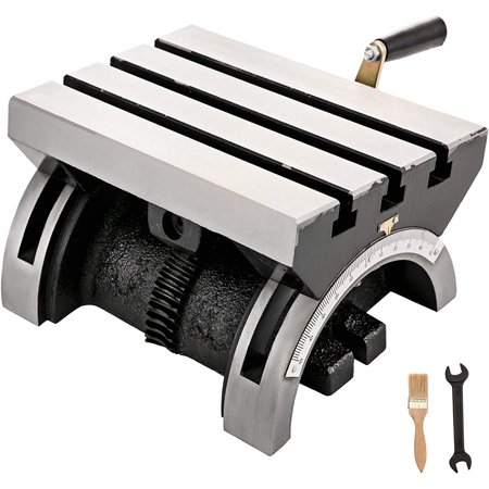 BestEquip Tilting Milling Table 10x7inch Tilting Angle Milling Machine 0-80°Adjustable Swivel Angle Plate with 3 T-slots and an Adjustable Crank Handle Heavy Duty Tilting Milling Machine for Grinding