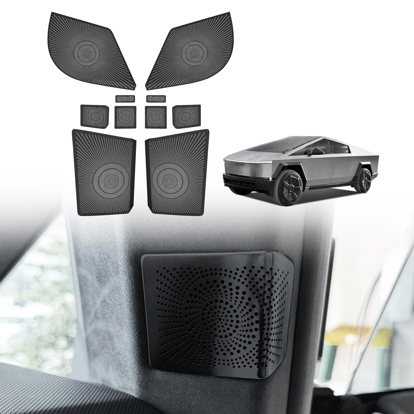 2Pcs Stainless Steel Speaker Covers For Mazda Miata MX-5 (2016-2020) – Dust Protection, Glossy Trim, Easy Install