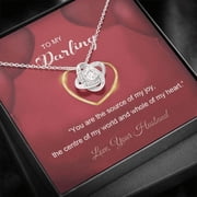 BestFor Darling Wife From Husband - Love Knot Pendant, White Love Knot Necklace