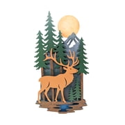 BestGiftEver Elk in the Wood Metal Wall Art - Rustic Deer Wall D cor Mountain house home decor, farmhouse living room accents, western bedroom style, cabin forest outdoor wall art