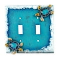 thumbnail image 1 of Nautical Double Toggle Switch Plate (2 Gang) with Sea Turtle & Ocean Waves Design, Decorative Wall Plates for Coastal Theme Home, 1 of 8