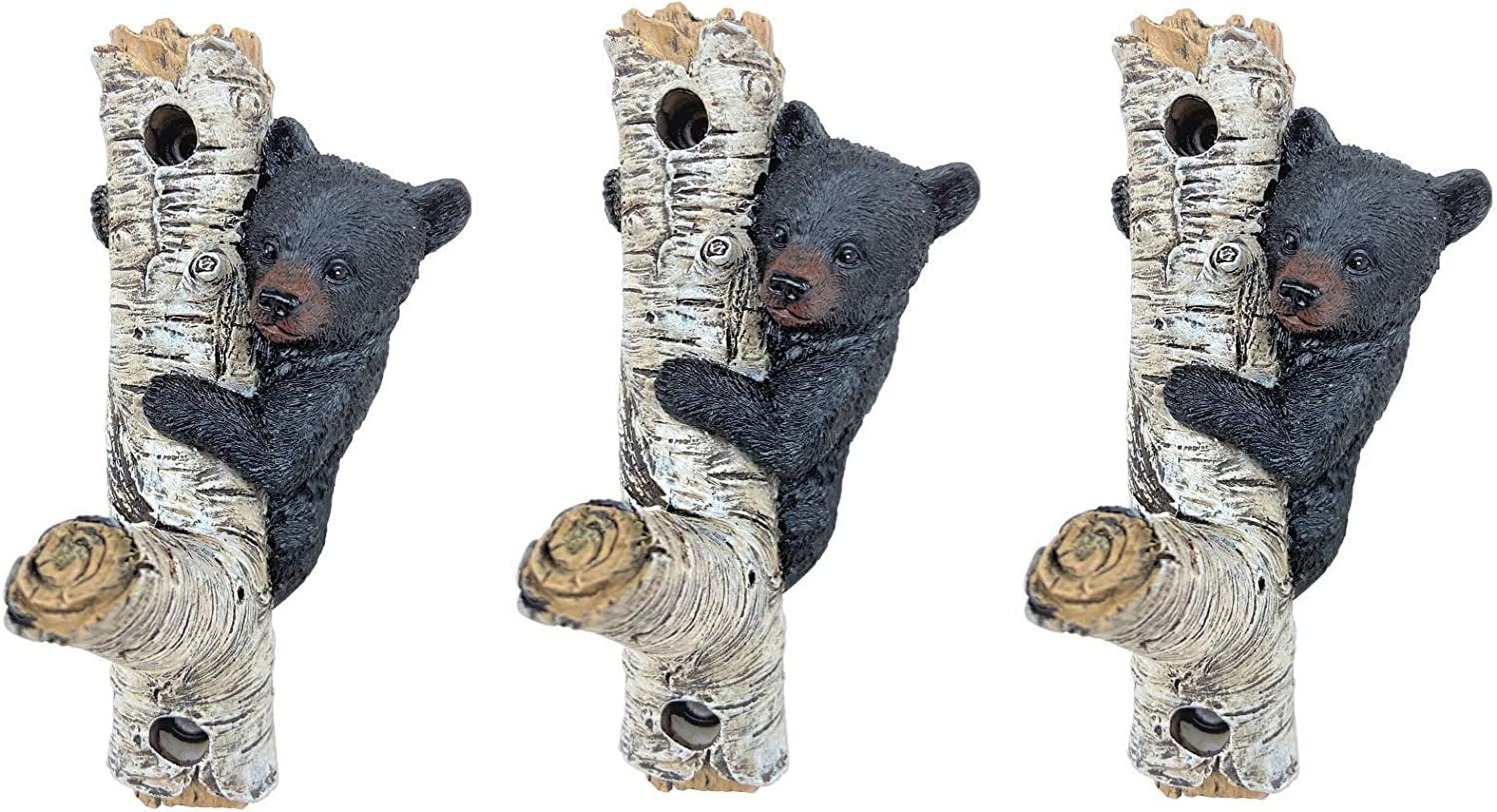 BestGiftEver Rustic Bear Bathroom Decor Bear on Tree Wall Hook Set of 3 Key Hook, Wall