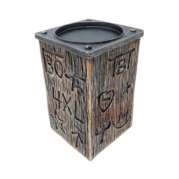 BestGiftEver Rustic Western Cowboy Brands Candle Holder - Faux Wood Décor