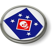 BestLicensePlateFrames - Marine Raiders Skull and Stars Insignia, USMC 3D Domed CAR Emblem Badge Sticker Chrome Metal Bezel - Official U.S. Marine Corps Licensed Product