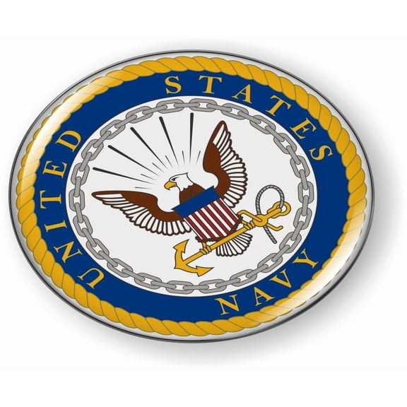 BestLicensePlateFrames - The United States Navy 3D Domed CAR Emblem Badge Sticker Flexible - Official U.S. Navy Licensed Product