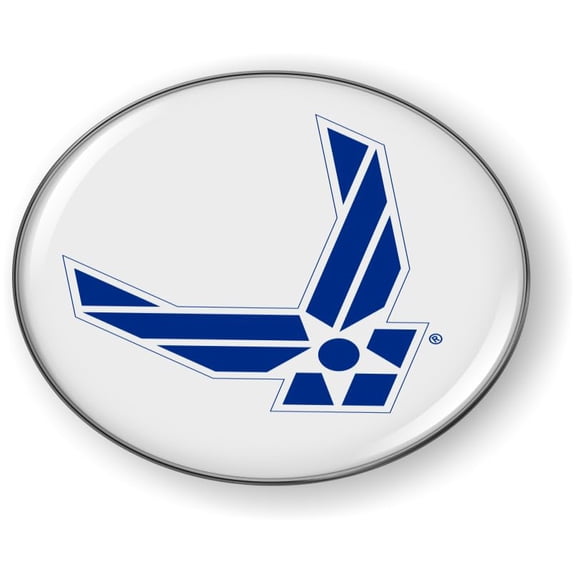 Officially Licensed U.S. Air Force Symbol 3D Domed Round Automotive Emblem