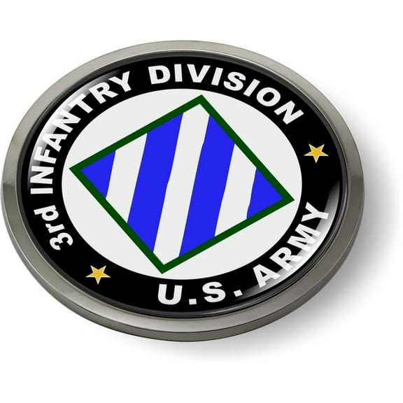 [Officially Licensed US Army Product] - 3rd Infantry Division 3D Domed CAR Emblem Badge Sticker