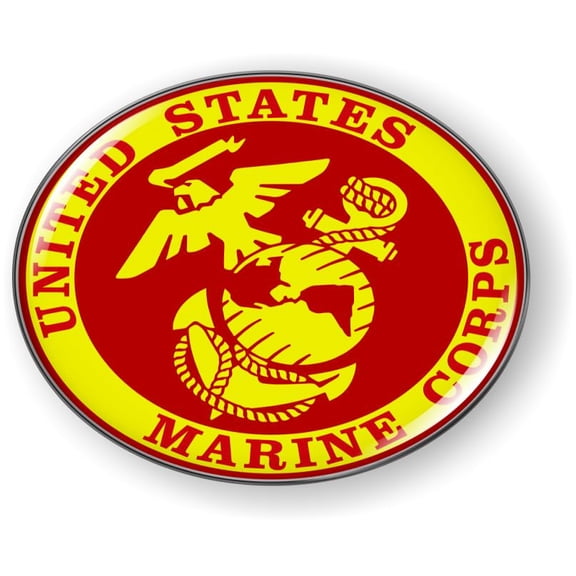 BestLicensePlateFrames - USMC 3D Domed CAR Emblem Badge Sticker Flexible - Official U.S. Marine Corps Licensed Product