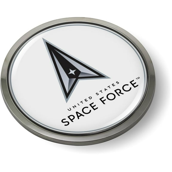 BestLicensePlateFrames - United States Space Force Symbol 3D Domed CAR Emblem Badge Sticker Chrome Plastic Bezel - Official USAF and USSF Licensed Product