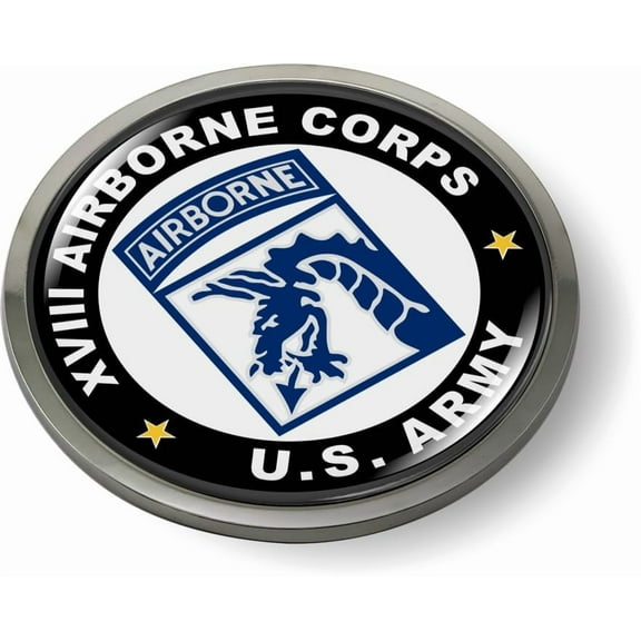 [Officially Licensed US Army Product] - Airborne Corps 3D Domed CAR Emblem Badge Sticker