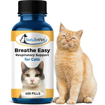 BestLife4Pets Breathe Easy for Cats - Natural Respiratory System Support, Antihistamine for Sneezing & Nasal Congestion