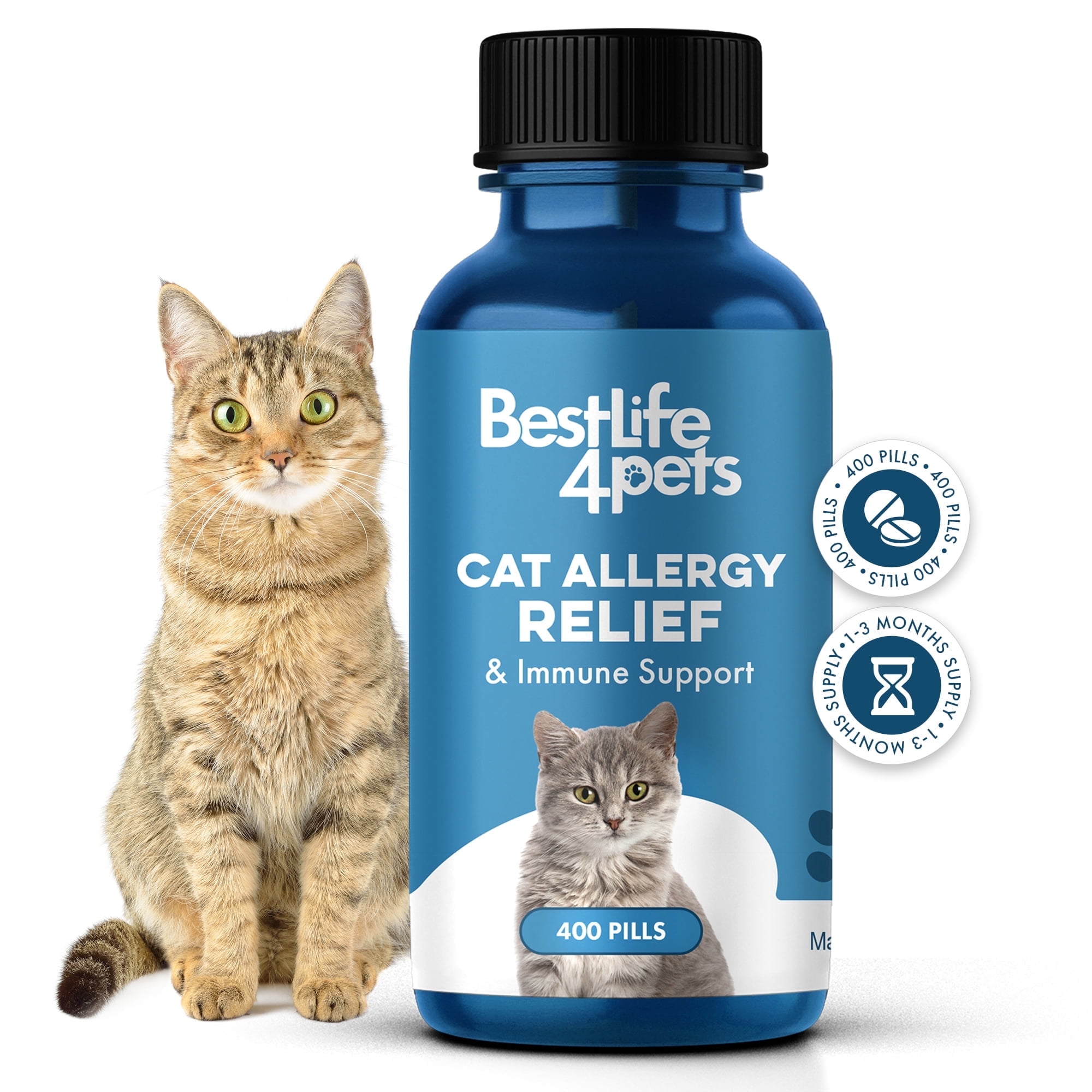BestLife4Pets Cat Allergy Relief & Immune Support - Natural Relief for Seasonal Allergies, Itching & Respiratory Infections