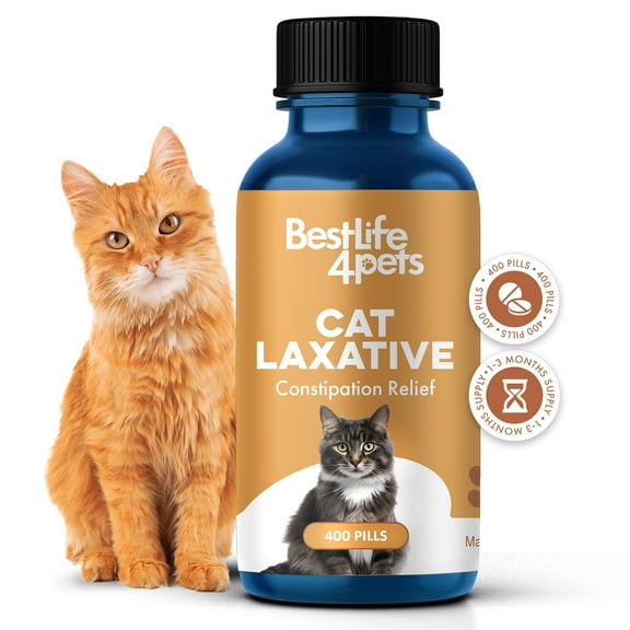 BestLife4Pets - Cat Laxative Constipation Relief and Stool Softeners - Digestive Health Supplement for Gas Relief and Constipation - Natural Laxative for Cats