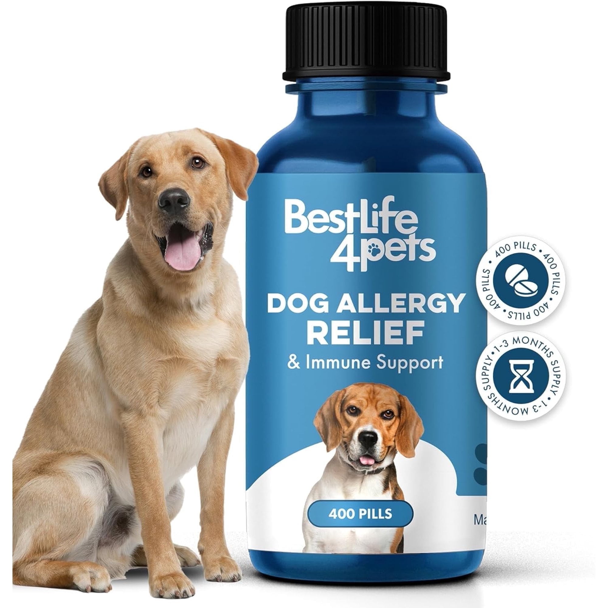 BestLife4Pets Dog Allergy Relief, Itch Relief & Immune Support, 400 ...