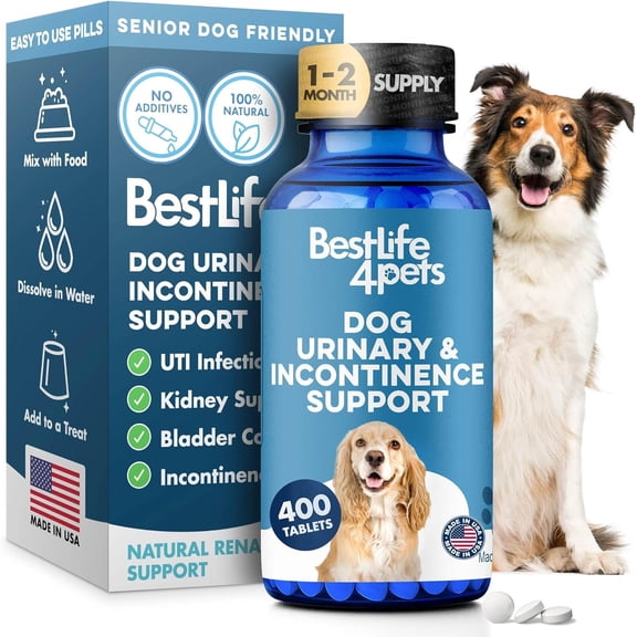 BestLife4Pets Dog UTI & Kidney Support - Natural Urinary Tract Infection Supplement for Renal and Bladder Control  400 Pills