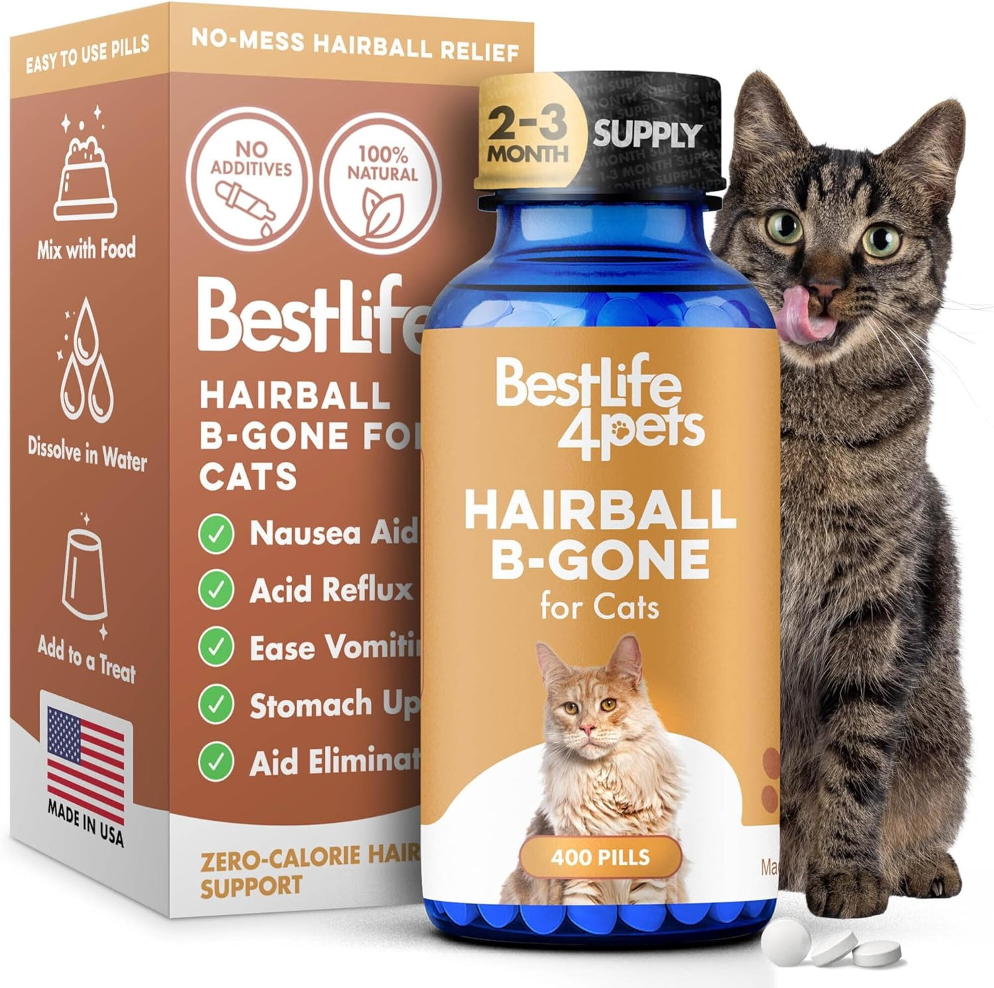 Hairball B-Gone Hairball Treatment for Cats, Supports Natural Hair ...