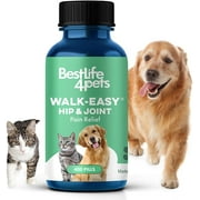 BestLife4Pets Walk-Easy Hip and Joint Natural Supplement for Dogs and Cats - Anti-Inflammatory Pills