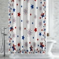 thumbnail image 1 of BestLives 4th of July Shower Curtains American Flag Patriotic Stars Bath Curtain Freedom Fireworks Waterproof Bathroom Curtain Set with Hooks Independence Day Memorial Day Decoration 72 x 84 Inches, 1 of 5