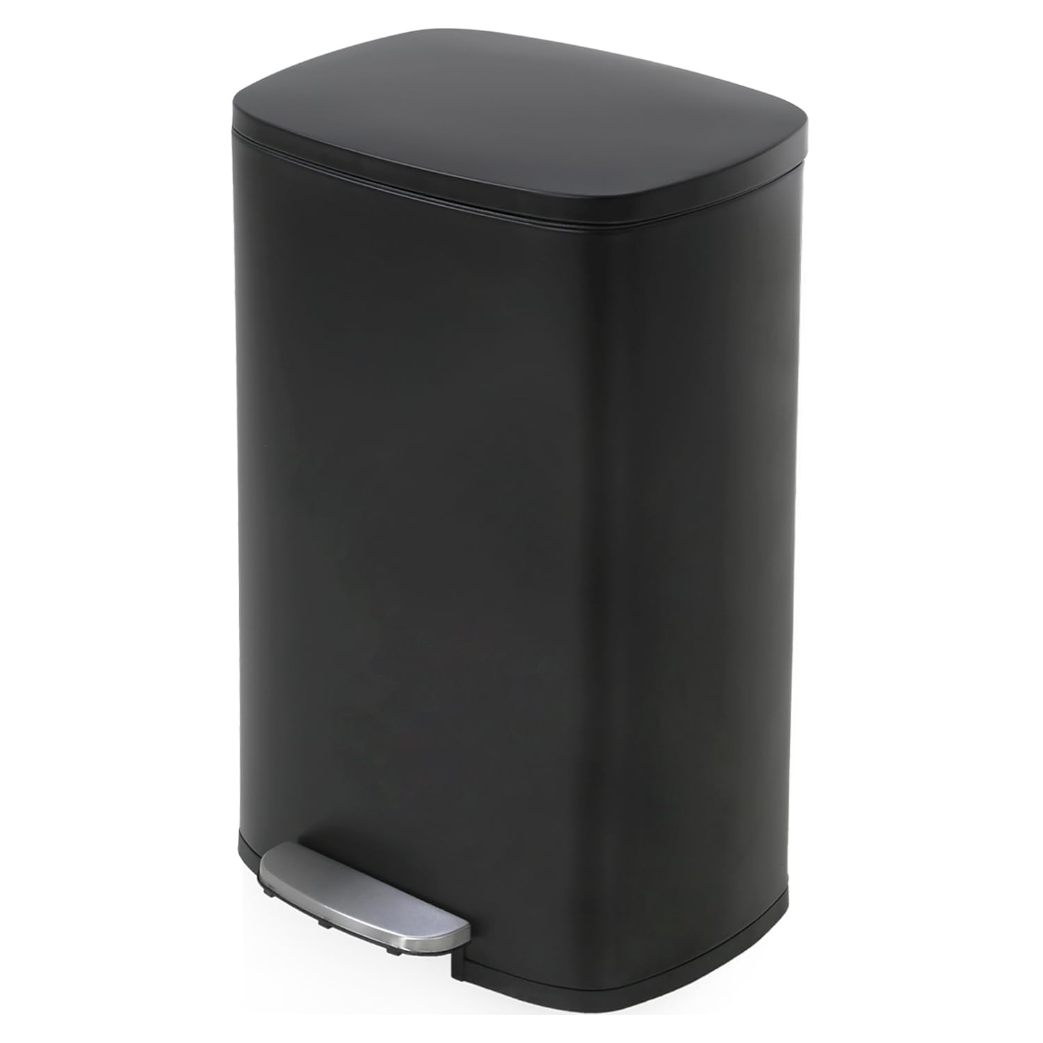 BestMassage 13 Gallon (50L) Stainless Steel Trash Can with Lid， Soft Close for Home，Black