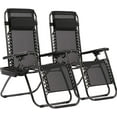 thumbnail image 1 of BestMassage 2 Pack Utility Tray Steel Zero-Gravity Chair - Black and Gray, 1 of 7