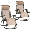 thumbnail image 1 of BestMassage 2 Pack Utility Tray Steel Zero-Gravity Chair - Brown and Black, 1 of 7