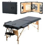 BestMassage 28 Wide Portable&Foldable Massage Table w/Free Carry Case Chair Bed Spa Facial,Black