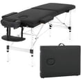 thumbnail image 1 of BestMassage 73 Inch 2 Fold Massage Bed Spa Bed Aluminium Height Adjustable,Black, 1 of 7