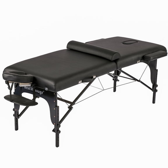 BestMassage 77" Length PU Portable&Folding Beauty/Massage/SPA Dedicated Massage Table,Black