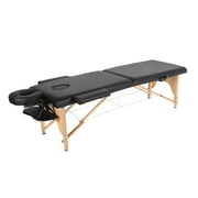 BestMassage Adjustable 2 Folding Portable Massage Table W/ Carry Case, Black