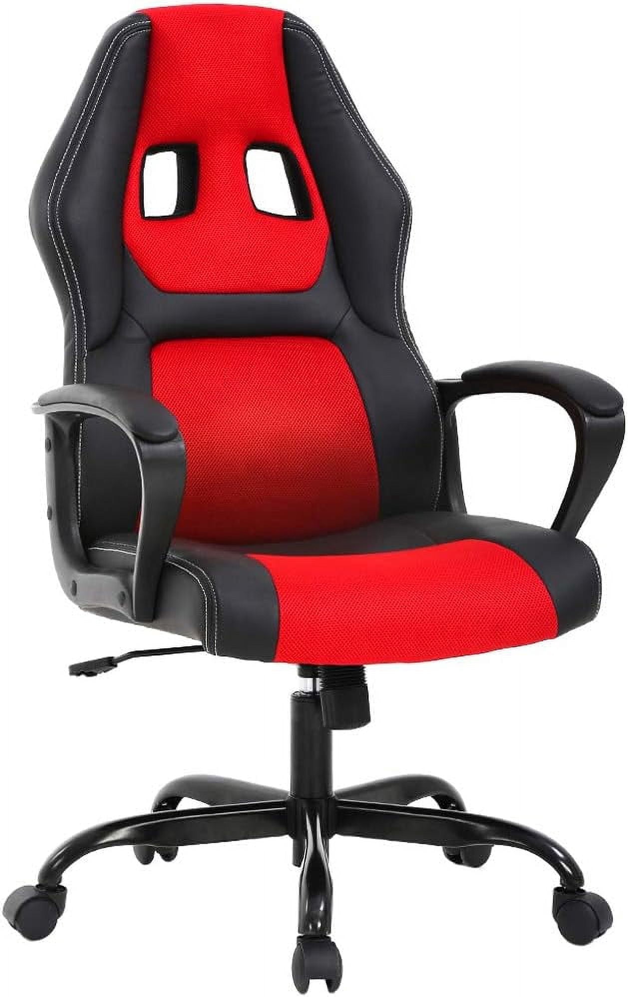 BestOffice PC Gaming Chair - Ergonomic Desk Chair PU Leather w/Lumbar Support for Women, Men (Red)