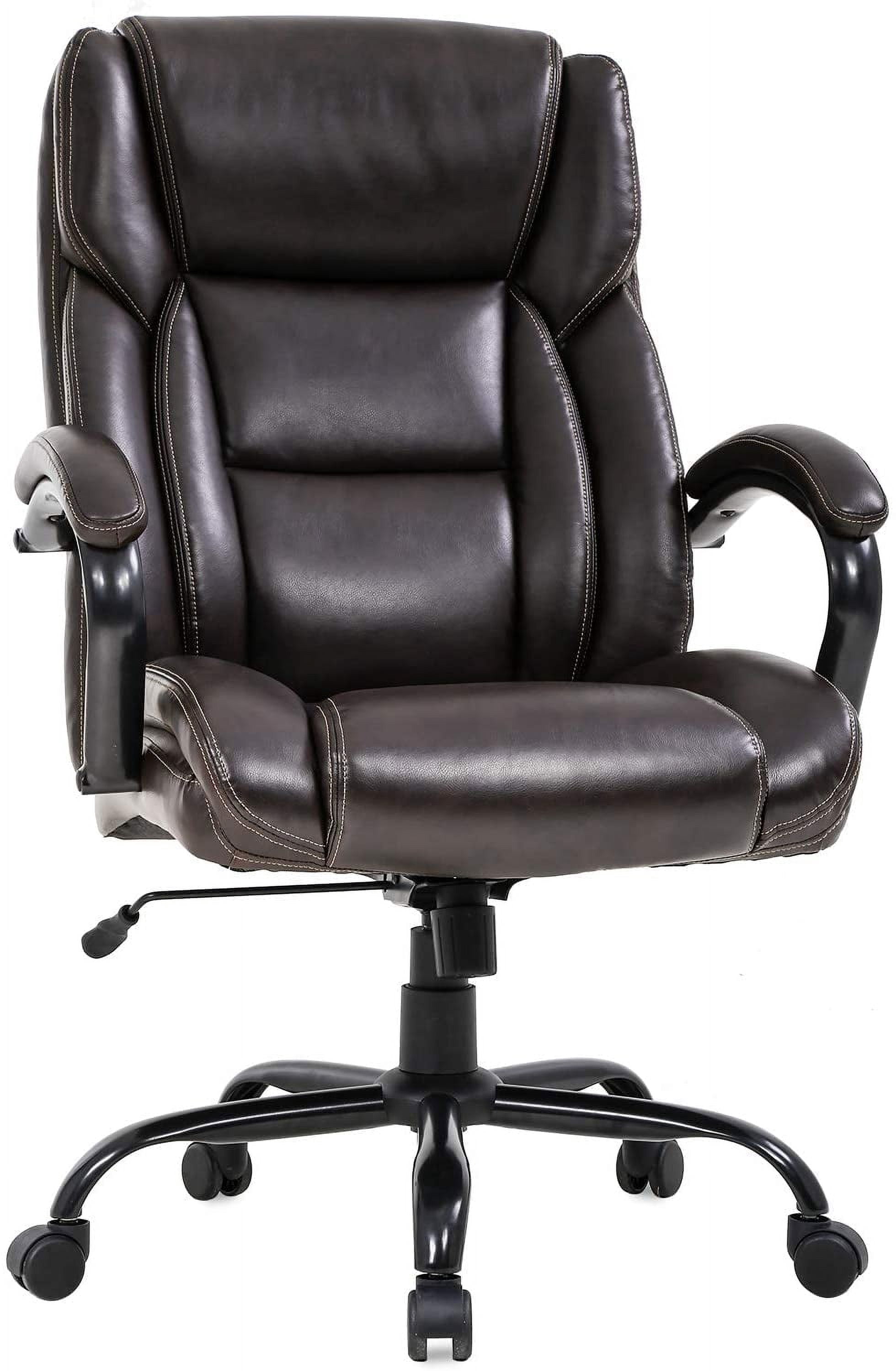 BestMassage Executive Ergonomic Office Chair with Lumbar Support & Swivel, 500 lb. Capacity, Brown