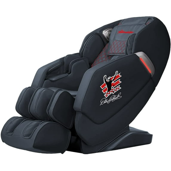 BestMassage Full-body massage chair, zero-gravity electric acupressure with thermotherapy casters SL-Track stretching vibration wireless bluetooth speaker, Black