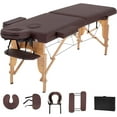 thumbnail image 1 of BestMassage Massage Bed Portable Massage Table 2 Folding with Non-Woven Bag for Spa Footmassage Facial CareSpa Tattoo,Brown, 1 of 7