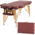 thumbnail image 1 of BestMassage Massage Bed Portable Massage Table 28 Inch Wide Lash Bed Height Adjustable 2 Folding Spa Table with Non-Woven Bag for Spa Footmassage Facial CareSpa Tattoo,Burgundy, 1 of 7
