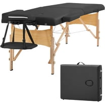 BestMassage Massage Bed Portable Massage Table 28 Inch Wide Lash Bed Height Adjustable 2 Folding Spa Table with Non-Woven Bag for Spa Footmassage Facial CareSpa Tattoo,Black