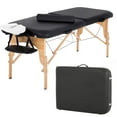 thumbnail image 1 of BestMassage Massage Table Massage Bed Spa Bed 84 Inch Height Adjustable 2 Fold Massage Table W/ Bolsters Carry Case Portable Salon Bed,Black, 1 of 7