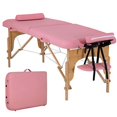 thumbnail image 1 of BestMassage Portable Massage Table, Massage Bed Spa, Bed 73” L 28” W Height Adjustable Massage Table with Bolsters Carry Case 2-Fold Portable Salon Bed (Pink), 1 of 7