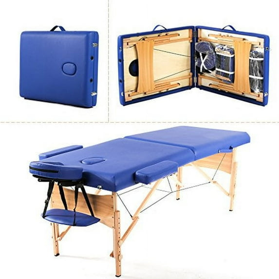 BestMassage Table Massage Bed Spa Bed 73 Inch Height Adjustable 2 Folding Portable Massage Table with Carry Case Salon Bed