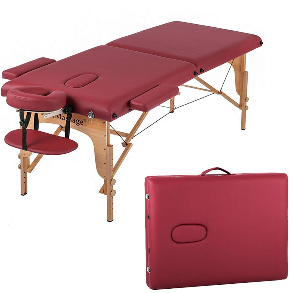 BestMassage Two Fold Burgundy Portable Massage Table