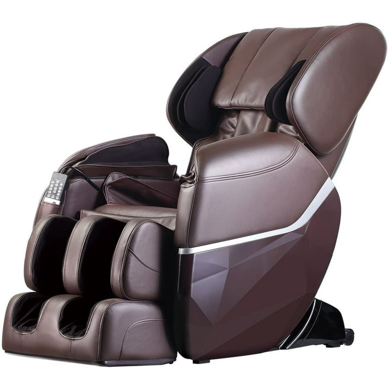 BestMassage Zero Chair Gravity Full Body Massage Chair with Foot Rollers Built in Heat Therapy Air Massage System Brown