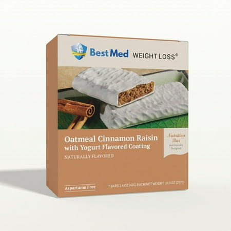 BestMed High-Protein Snack Bar, Oatmeal Cinnamon Raisin (7ct)