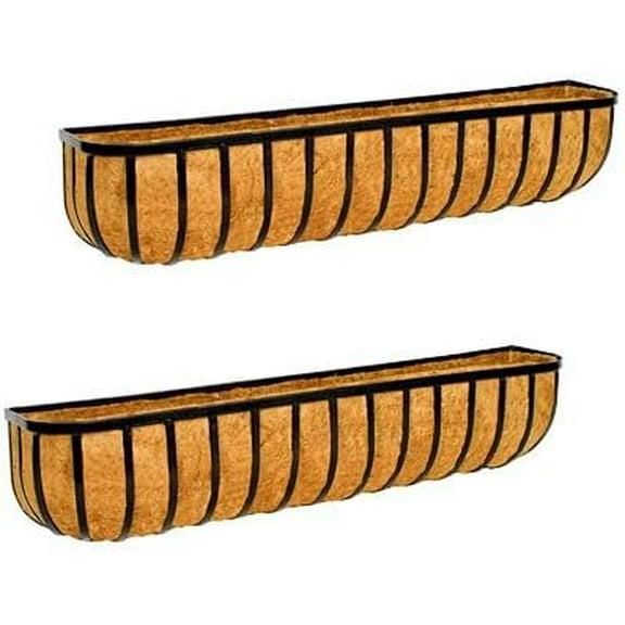 BestNest Gardman Forge Wall Troughs with Coco Liners, 48" L, Pack of 2