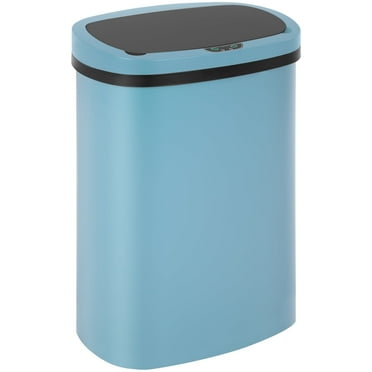 BestOffice 13 Gallon Plastic Touchless Kitchen Trash Can with Motion Sensor for Indoor Use(Blue)