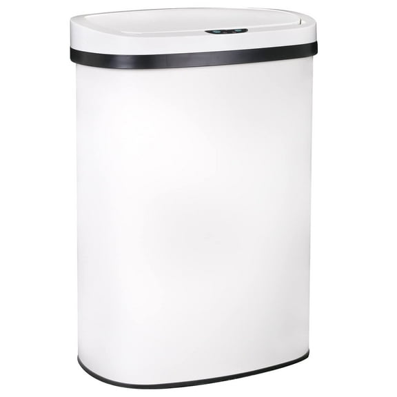 BestOffice 13 Gallon Stainless Steel Touchless Kitchen Trash Can with Motion Sensor for Indoor Use(White)