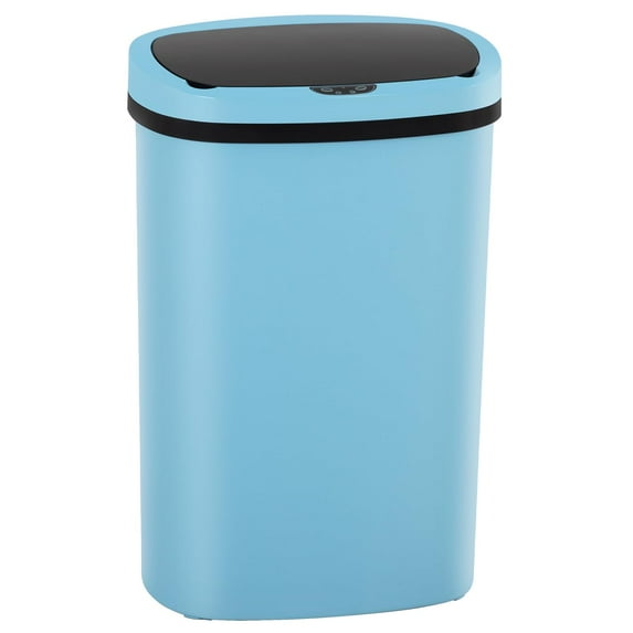 BestOffice 13Gal PlasticTrash Can Automatic Touchless, Odor Control Kitchen Garbage Can w/Lid, Blue