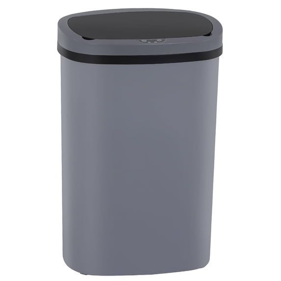 BestOffice 13Gal PlasticTrash Can Automatic Touchless, Odor Control Kitchen Garbage Can w/Lid, Gray