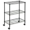 thumbnail image 1 of BestOffice 3-Shelf Steel Wire Tier Layer Shelving 23L x 13W x 32H Shelves with Wheels,Black, 1 of 7